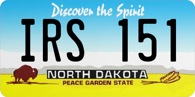 ND license plate IRS151