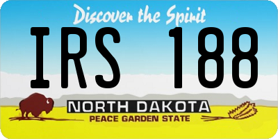 ND license plate IRS188