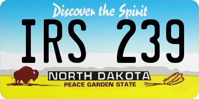 ND license plate IRS239