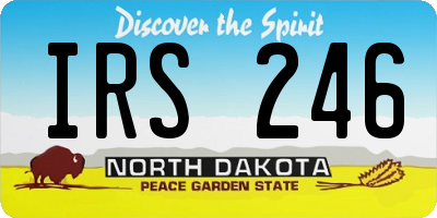 ND license plate IRS246
