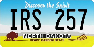 ND license plate IRS257