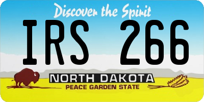 ND license plate IRS266