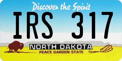 ND license plate IRS317