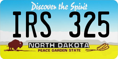 ND license plate IRS325