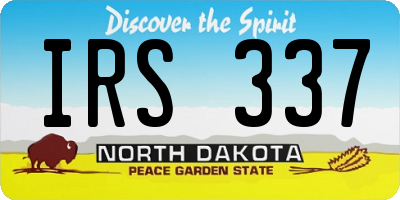 ND license plate IRS337