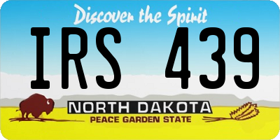 ND license plate IRS439