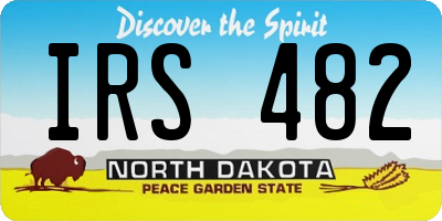 ND license plate IRS482