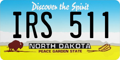 ND license plate IRS511