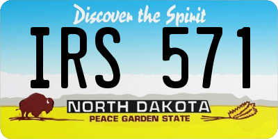 ND license plate IRS571