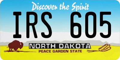 ND license plate IRS605
