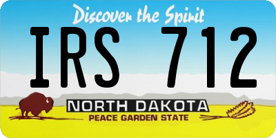 ND license plate IRS712