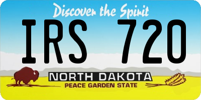 ND license plate IRS720