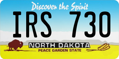 ND license plate IRS730