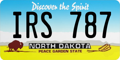ND license plate IRS787