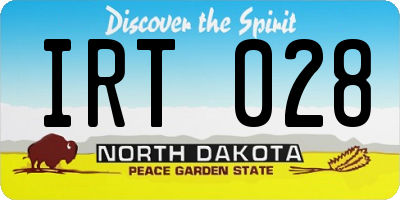ND license plate IRT028