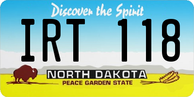 ND license plate IRT118