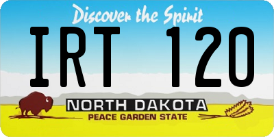 ND license plate IRT120