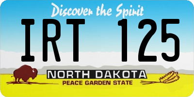 ND license plate IRT125