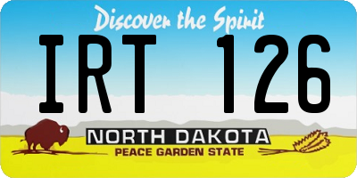 ND license plate IRT126