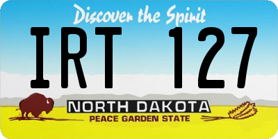ND license plate IRT127