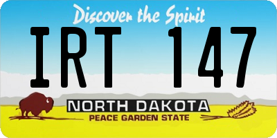 ND license plate IRT147