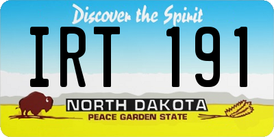 ND license plate IRT191