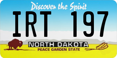 ND license plate IRT197