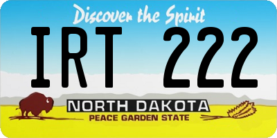 ND license plate IRT222