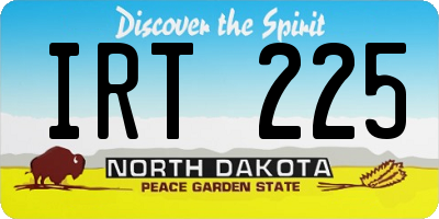 ND license plate IRT225