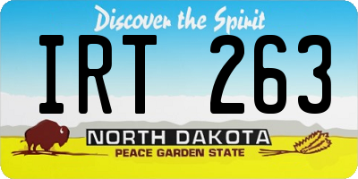 ND license plate IRT263