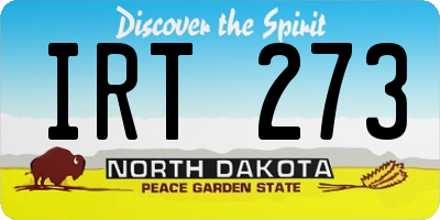 ND license plate IRT273