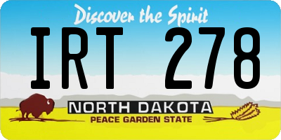 ND license plate IRT278