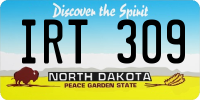 ND license plate IRT309