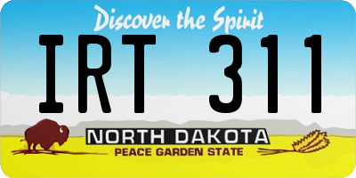 ND license plate IRT311