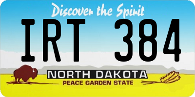 ND license plate IRT384