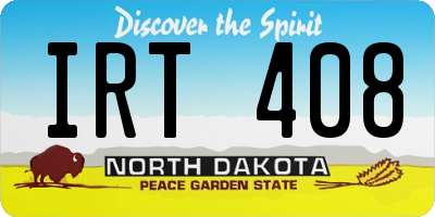 ND license plate IRT408