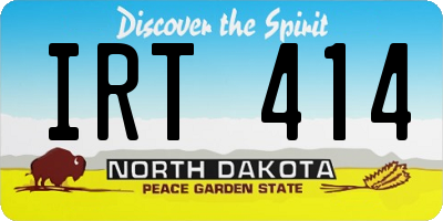 ND license plate IRT414
