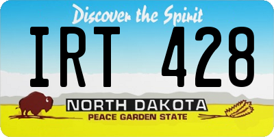 ND license plate IRT428