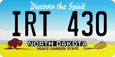 ND license plate IRT430
