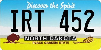 ND license plate IRT452