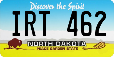 ND license plate IRT462