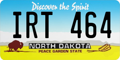ND license plate IRT464