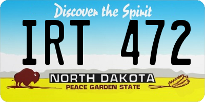 ND license plate IRT472