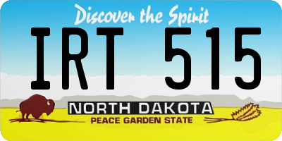 ND license plate IRT515