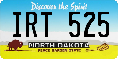 ND license plate IRT525