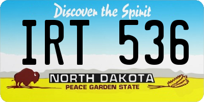 ND license plate IRT536