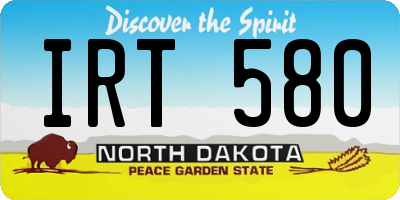 ND license plate IRT580