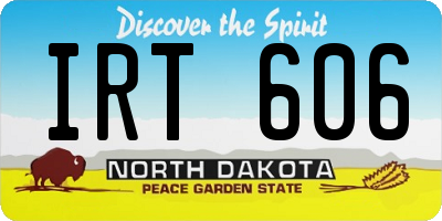 ND license plate IRT606