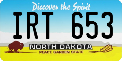ND license plate IRT653