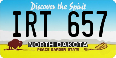 ND license plate IRT657